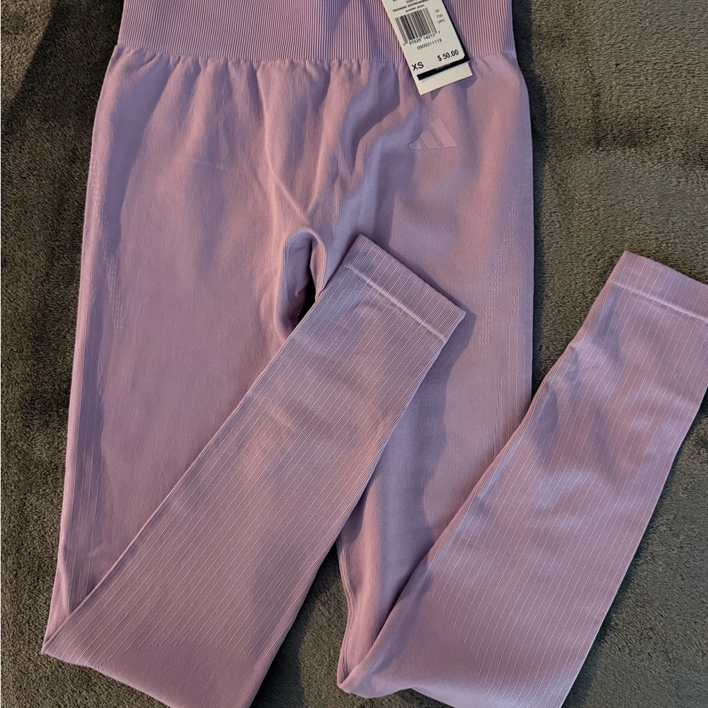 Adidas We Knit full length Light Purple Leggings